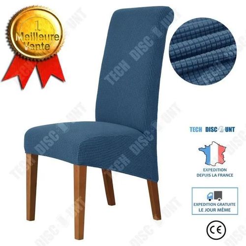 Td® Chaise De Salle À Manger Extensible Pour Hôtel À La Maison Sleighback Chair Couverture De Chaise À Dossier Haut Flanelle De Maïs