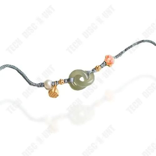 Td® Bracelet À Emboîtement Bricolage Femmes Hetian Jade 12mm Corde À La Main Bracelet Tressé À La Main Simple Petit Cadeau Frais Bij