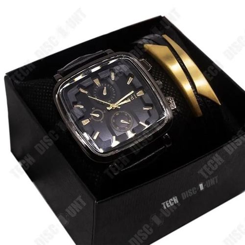 Td® Bracelets De Montres Pour Hommes Et Femmes Ceintures Affaires Grands Cadrans Personnalité Simple Boîte En Deux Pièces