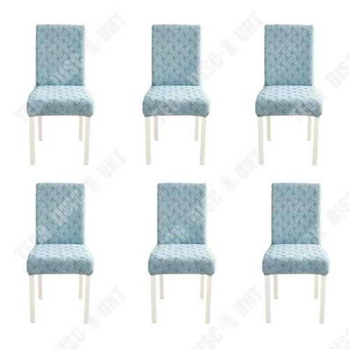 Td® 6pcs Housses De Chaises De Restaurant Housse De Chaise Extensible Bleu Housse De Chaise Siamoise Hôtel Conférence Maison