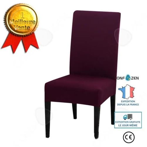 Housse De Chaise Extensible Confozen® 4 Pièces Bourgogne Résistant À L'usure