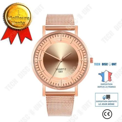 Td® Imperméable Quartz Montres-Bracelets Casual Et Business Series Mesh Montre De La Ceinture Cadeaux Hommes D'or