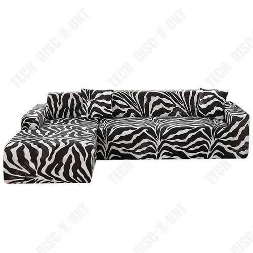 Td Housse De Canapé Fibre De Polyester Housse Canapé 3 Places+2 Places Housse Canape Noir Housse De Canapé D'angle Extensible En L