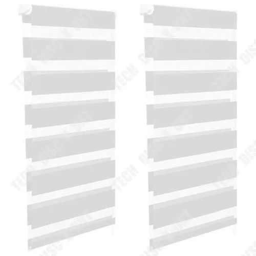 Rideaux Zébrés - Td® - Lot De 2 - 45x170 Cm - Polyester - Occultants - Blanc