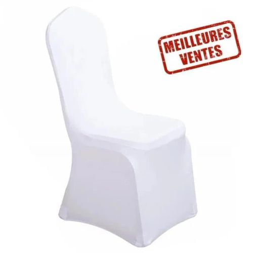 6 Housses De Chaise Monobloc Blanches Polyester Spandex Hôtel Banquet De Mariage Couverture De Chaise D'hôtel De Style Européen