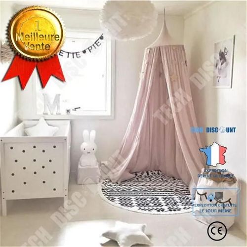Td® Moustiquaire Ciel De Lit De Bébé Adulte Fille Princesse Décoration De Chambre Anti Moustique Couleur Rose Conception Coton