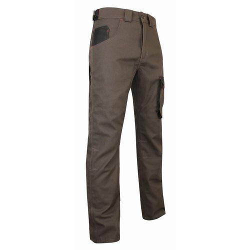 Pantalon Terreau 300gr Sans Poche Genoux Lma Taupe / Noir - T.38 - 1490 T38