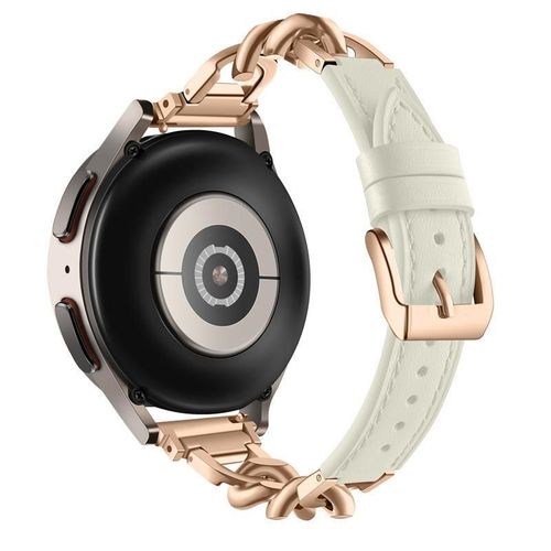 Convient Au Bracelet De Montre Huawei Gt3, Nouvelle Montre Intelligente Watch3pro Watchgt2, Bracelet En Cuir À Chaîne À Boucle Unique-Beige + Or Rose - Compatible Avec : Huawei Gt Elegant Edition -