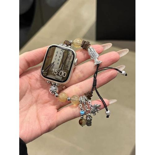 Chaîne De Perles De Style Chinois Adaptée À Apple Watch, Bracelet De Montre Apple Iwatch9, Bracelet De Montre S8 Niche Se56-Cacahuète Jixiang - 42 Mm/44 Mm/45 Mm/49 Mm