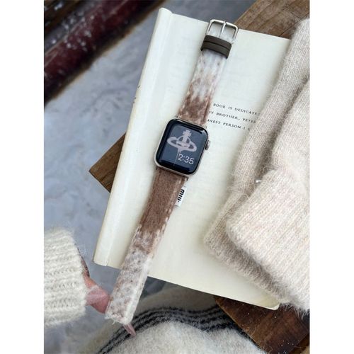 Peluche Dégradée Ultra Douce Adaptée Aux Bracelets Apple Watch Iwatch S9 Et S10 Haut De Gamme Apple Watch S8765se-Peluche Dégradée - Marron - S10 46 Mm