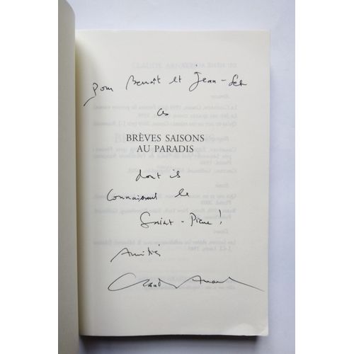 Claude Arnaud Brèves Saisons Au Paradis Hors Commerce Avec Envoi Autographe Signé 2012 Grasset