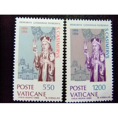 L 147 Vaticano 1984 / Iv Cent. De La Mort De Casimir De Lituanie / Yvert 749 / 750 Mnh