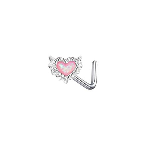 3pcs Piercing De Nombril En Forme De C?ur, Piercing De Nombril, Pince-Nez, Boucles D'oreilles, Clous De Nez, Bijoux-Anneau De Mamelon Simple