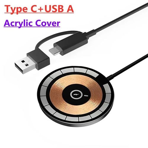Chargeur Sans Fil Magnétique Pour Macsafe Iphone 15 14 13 12 Pro Max Mini Usb A Pd Chargeur Sans Fil Rapide Support Chargeurs De Téléphone-Type C And Usb A