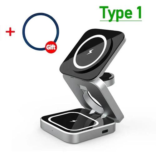 Support de chargeur magnétique sans fil 30W 3 en 1, pour iPone 15 14 13 12 Pro Max Airpods Pro iWatch 8 7 6, Station de charge rapide-