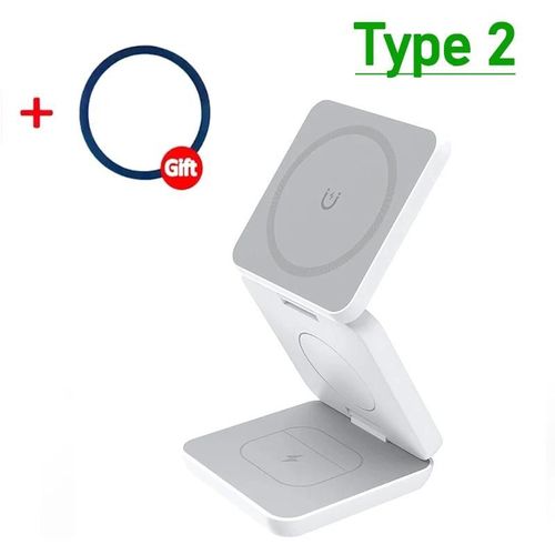 Support de chargeur magnétique sans fil 30W 3 en 1, pour iPone 15 14 13 12 Pro Max Airpods Pro iWatch 8 7 6, Station de charge rapide-