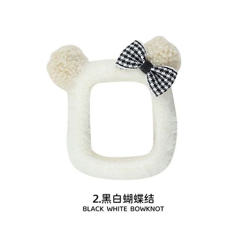 Étui De Protection Automne Et Hiver En Peluche Avec N?ud D'ours Pour Apple Watch Iwatch 10 Génération 987654ultra/Se-Arc Noir Et Blanc - 41 Mm