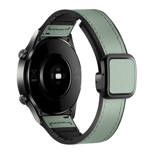 Convient Pour Huawei Samsung Garmin Gt4watch3pro Montre Crazy Horse Motif Boucle Carrée Autocollant En Silicone Magnétique Bracelet En Cuir Véritable-Coque En Silicone - Azur - Compatible Avec : Hon