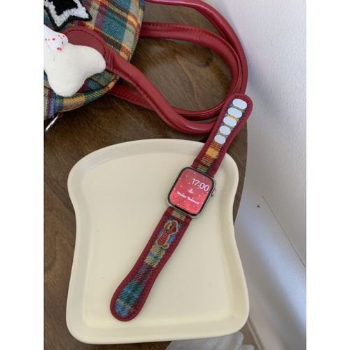 [Chubby] Bracelet Apple Watch En Laine Neuve Adapté À L'iwatch Mignon Teckel Applewatch98-Velcro Cartoon - Couleur Arc-En-Ciel - (1/2/3 Génération 42 Mm) / 44/45/46/49 Mm Universel