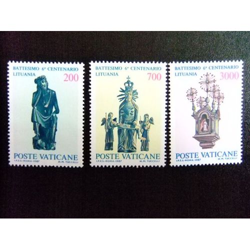 L 147 Vaticano 1986 / Vi Centenaire Du Baptême De La Lituanie / Yvert 806 / 808 Mnh