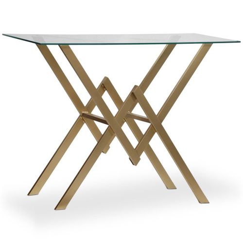 Paris Prix - Console Design En Verre "Pixoma" 106cm Or