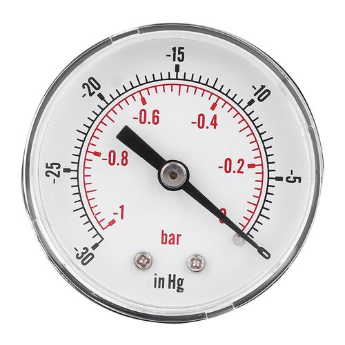 Manometre a vide 50 mm 1/8 BSPT Connexion arriere -1-0 bar -30-0 po Hg Air Eau Huile Gaz