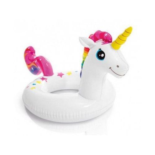 Grande Bouee Gonflable Tete Animal Licorne 107x58cm Pour Enfant 3/6 Ans - Jeu D'eau, Piscine