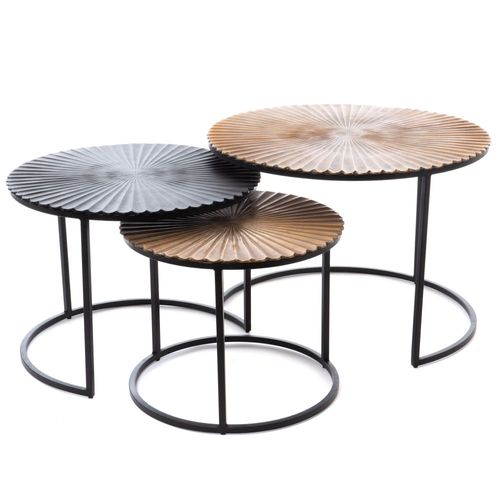 Set De 3 Tables Basses Fleur