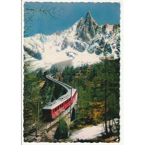 Chamonix Mont Blanc - Le Chemin De Fer Du Montenvers Et L'aiguille Du Dru. Carte Non Écrite, Éditions Lumicap.