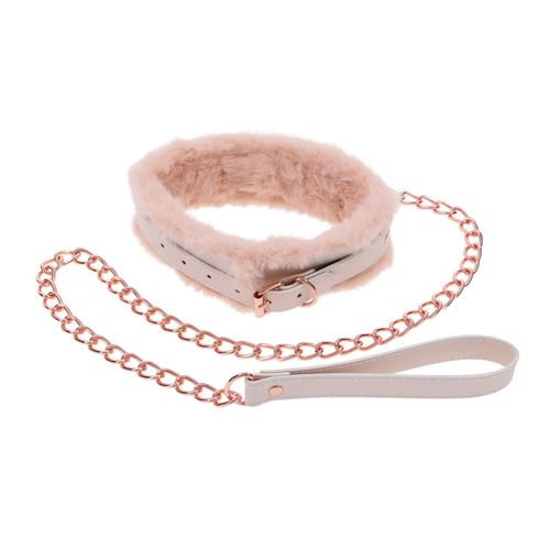 Collier Et Laisse Peaches `N Creame Rose - Sportsheets - Rose