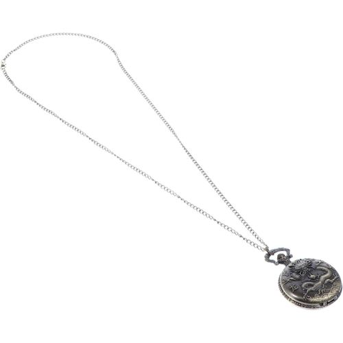 1 Pc Montre De Poche Montre Pendentif Collier Montres Pour Femmes Mousqueton Dinosaure Tourneur Montre Gousset Ancienne Montre Quartz Montre Suspendue Acier Inoxydable