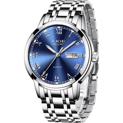 Montre Homme 3atm Étanch Acier Inoxydable Analogique Quartz Sport Chronographe Classique Bracelet Montres,Cadeaux Pour Hommes