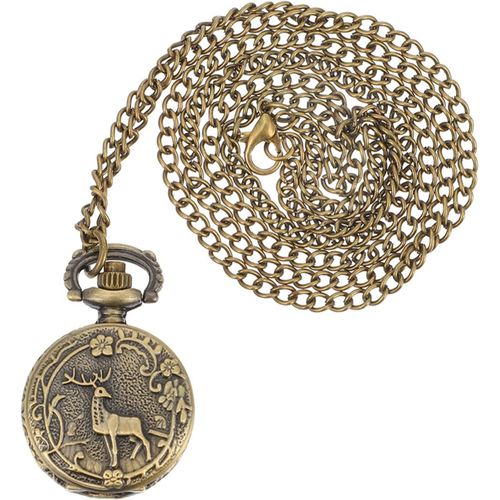 1 Pièce Montre De Poche Wapiti Suspendu Médaillon Pour Hommes Montre De Wapiti Goodies Noel Ice Watch Retro Montre Chaîne Wapiti Montre Gousset Ancienne Alliage