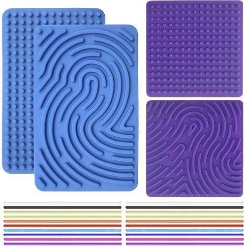 2 Planche D'activités Sensorielles,Jouet En Silicone Pour Soulager Le Stress,Planche D'activité Sensorielle,Planche Sensorielle Double Face Pour Enfants De 3 Ans Et Plus Et Adultes