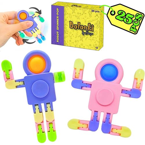 25 Robots Spinnerpop - Cadeaux Anniversaire Enfants École, Détails Anniversaire Enfants 4 5 6 7 8 9 10 Ans, Remplissage Piñata Anniversaire Enfant, Cadeaux Anniversaire Invités Enfants, Fidget