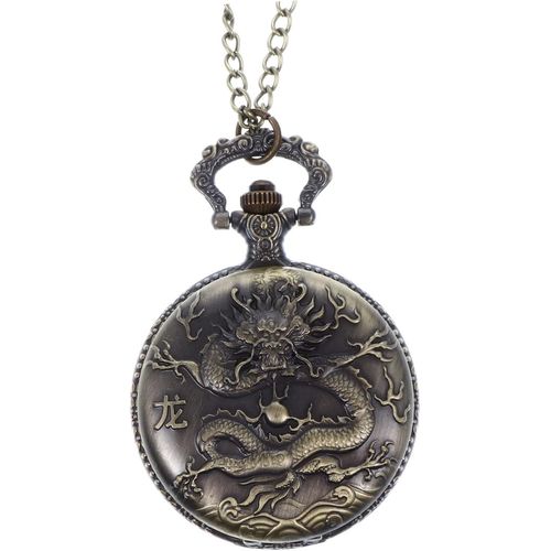 1 Pc Montre De Poche Collier Vintage Montres Pour Hommes Montre Gousset Vintage Pendentif Montre Collier Montre Gousset Ancienne Montre En Dragon Montre Suspendue Alliage