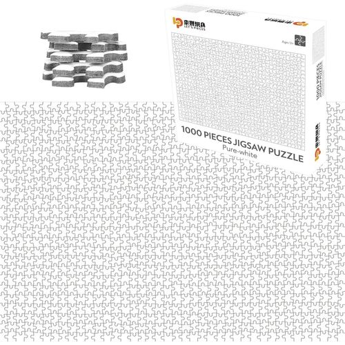 Grand Puzzle Blanc De 1 000 Pièces, 70 Cm X 50 Cm, 2 Mm En Carton, Puzzle Familial, Pression Réduite, Difficile, Cadre Difficile, Pour Adultes Et Enfants De 14 Ans Et Plus
