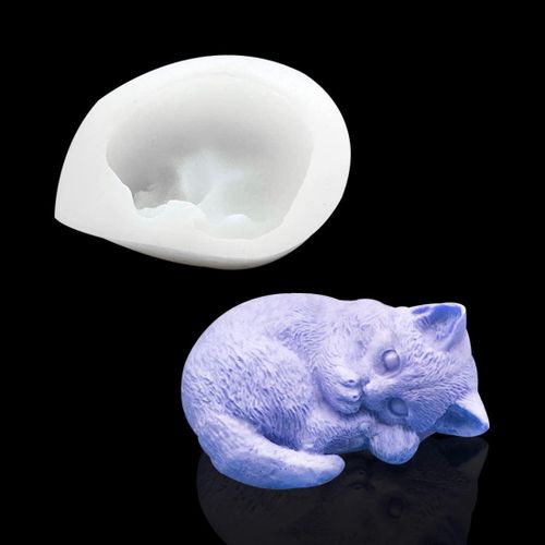 Moule Chat Silicone Resine Epoxy, Moule Bijoux En Silicone Outils De Bijoux, Moule Animal Bougie Silicone Pour Bougies Animaux En Resine Moulage Main