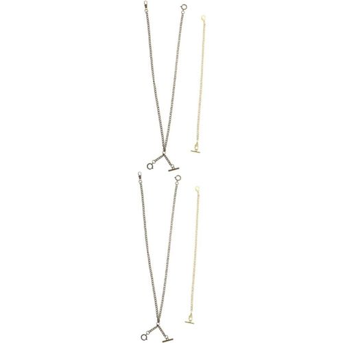 Sherchpry Lot De 4 Chaînes De Montre De Poche Pour Enfants - Décoration Pour Homme Et Homme - Montre De Poche - Chaîne De Montre De Poche - Chaîne De Cou - Chaîne De Costume - Chaîne En Jean En Métal