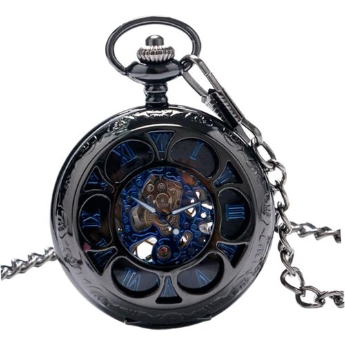 Montre De Poche Montres Squelettes Montre De Revers D'infirmière Montre Homme Goodies Noel Ice Watch Retro Montre Squelette Chaîne De Poche Montre Gousset Ancienne Alliage Black