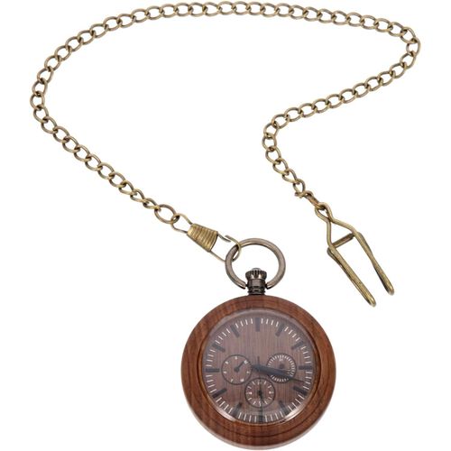 Décor Pour Hommes Montre De Poche En Bois Vintage Hommes Montre Gousset Ancienne Montre Steampunk Décor Rétro Montre De Soins Infirmiers Collier Noyer Directe Verre Enfant