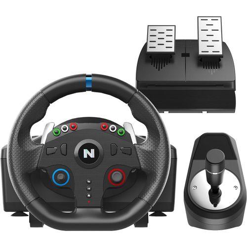 Drive Pro One Competition Volant De Compétition Avec Levier De Vitesses Et Pédales, Volant De Course À 270 Degrés Et Zone Morte Zéro, Simulateur De Conduite Uniquement Pour Windows Pc