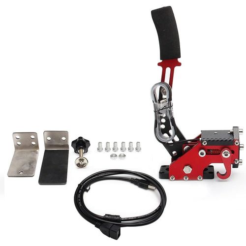 Frein À Main Usb 14 Bits Pour Support De Volant De Jeux De Course G27 / G29 G920 Pc Rouge (Uniquement Pour Pc, Pas Pour Xbox Et Ps4/Ps5)
