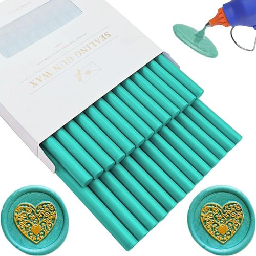 Bâtons De Cire, 26 Pièces Bâtons De Cire Pour Pistolet À Colle Pour Tampon De Cire, Bâtons De Cire Pour Pistolet À Colle, Pour Invitations (Duck Green)