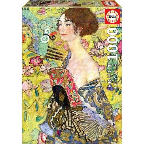 - Puzzle De 1000 Pièces Pour Adultes | La Dame À L'éventail, Gustav Klimt. Mesure: 48 X 68 Cm. Contient Environ De La Colle Fix Puzzle. À Partir De 14 Ans (19932)