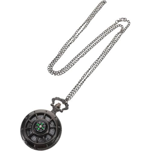 Montre De Poche De Mode Montre De Randonnée Montre En Cuir Montre Compass Montre De Collection Montre De Voyage Montre Gousset Ancienne Boussole Pour Bateau Alliage De Zinc Black