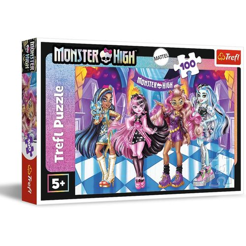 - Monster High, Amis Effrayants - Puzzle 100 Pièces - Puzzle Coloré Avec Des Personnages De Dessin Animé, Divertissement Créatif, Pour Les Enfants À Partir De 5 Ans