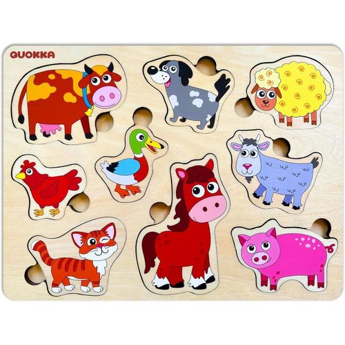 Jouet Puzzle Enfant 1 2 3 4 Ans - Jeux Montessori En Bois Avec Animaux De La Ferme - Jouet Educatif Pour Garçons Et Filles 3 Ans - Puzzle Peg Bebe Cadeau