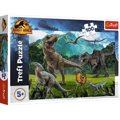 - Jurassic World : Dominion, Jurassic Park - Casse-Tête 100 Éléments - Casse-Tête Coloré Avec Des Dinosaures, Pour Les Enfants À Partir De 5 Ans.