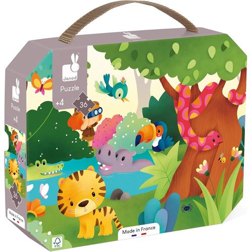 - Puzzle Animaux Sauvages - Puzzle Panoramique 36 Pièces En Carton Fsc - Développe Patience Et Concentration - Fabriqué En France - Puzzle Enfant Dès 4 Ans,J02543